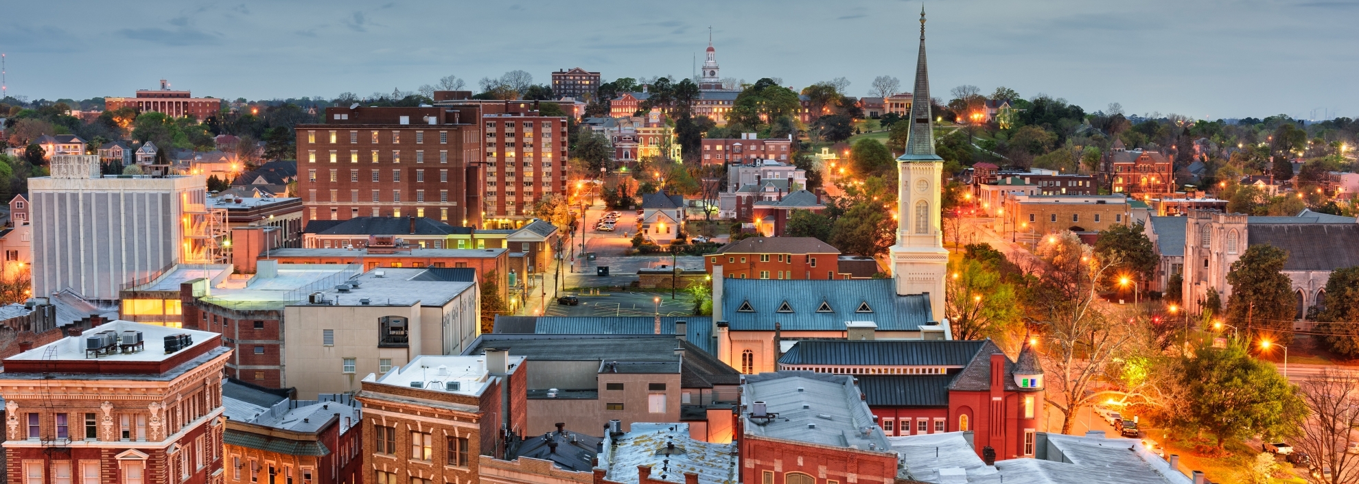 Macon, Georgia skyline at night